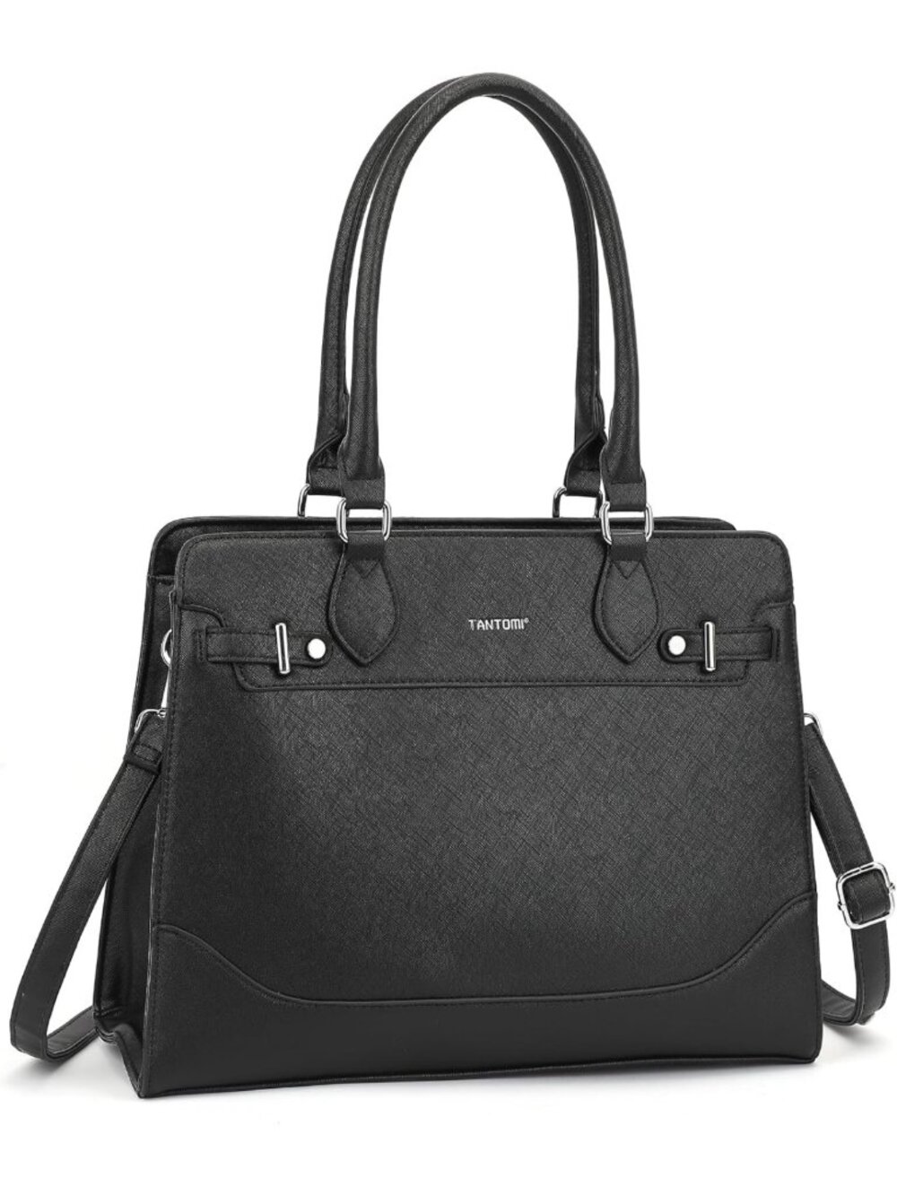 Chic Vegan Leather Structured Tote Bag for Women, Stylish Satchel with Pockets
